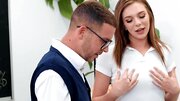 Naughty college girl passes biology exam with help of sex